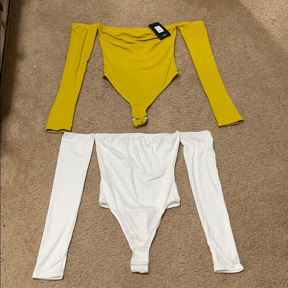 Tops - Fashionnova Yellow and white bodysuit